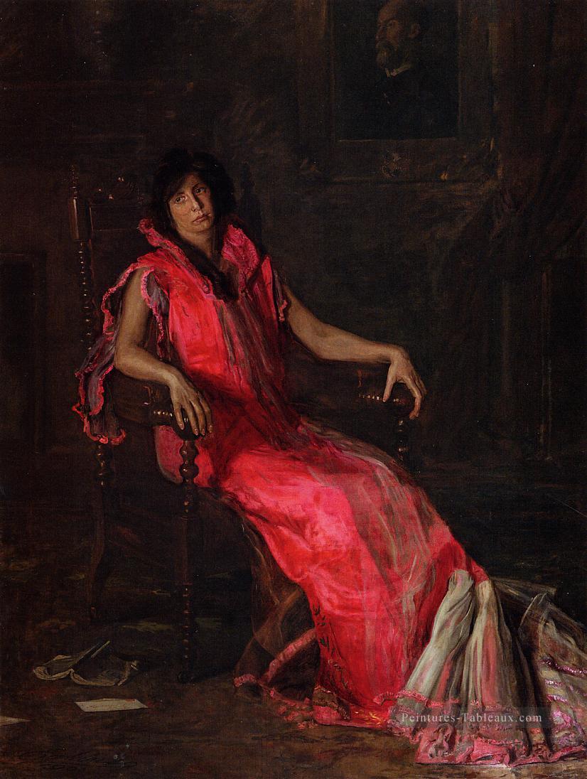 Une actrice aka Portrait de Suzanne Santje réalisme portraits Thomas Eakins Peintures à l'huile